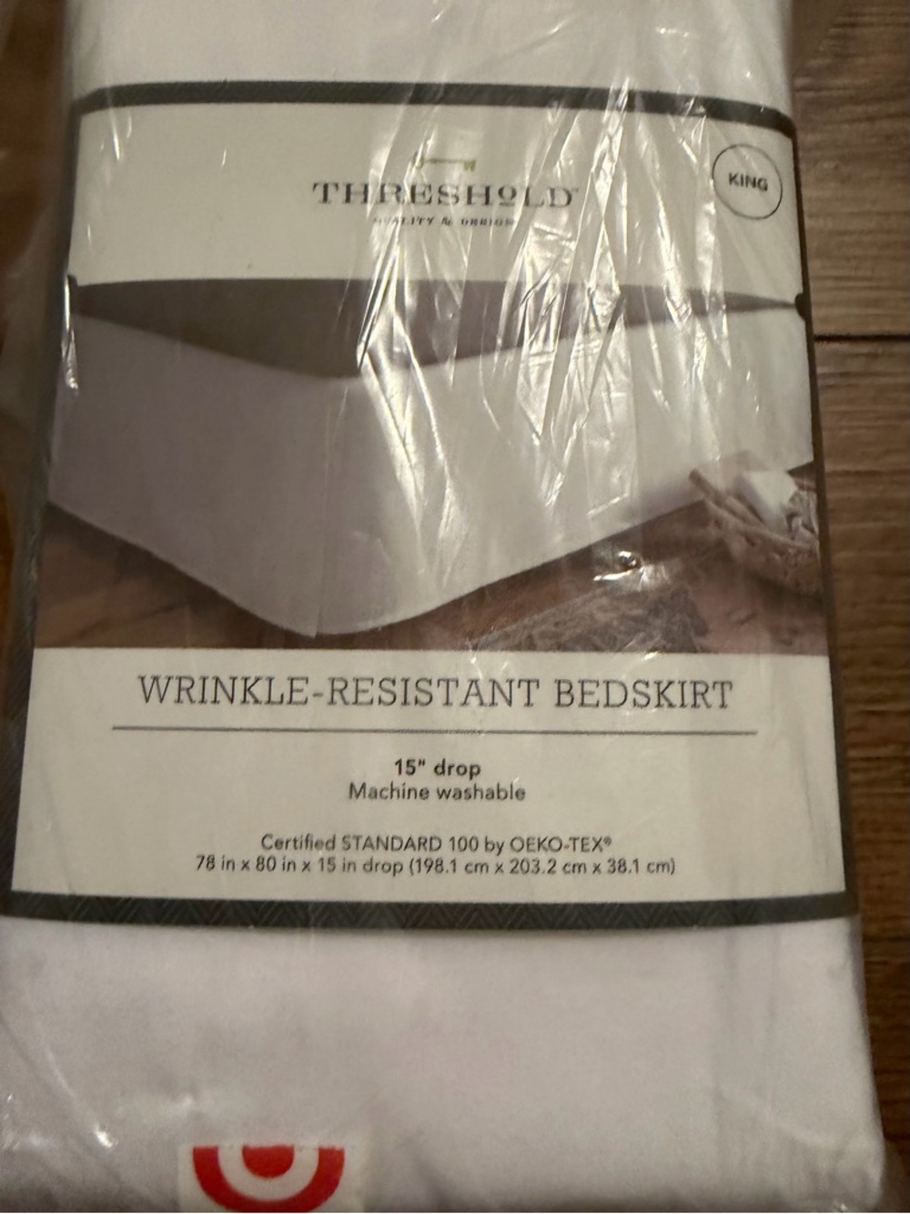 Threshold Wrinkle-Resistant King Bedskirt - White 15‎ inch drop